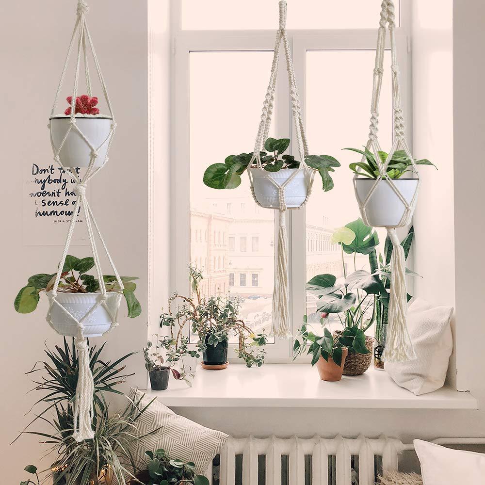macrame hanging baskets for plants