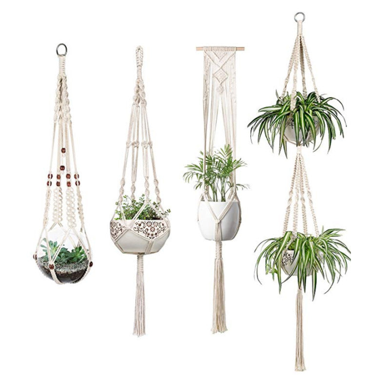 macrame hanging baskets for plants